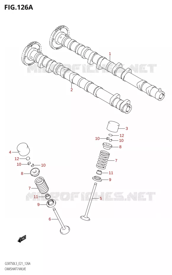 ARBRE A CAMES - SOUPAPES Suzuki MOTO 750 GSR 2013  GSR750 L3 (E21)