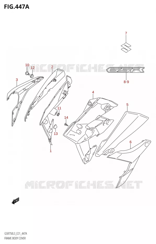 CARENAGES Suzuki MOTO 750 GSR 2013  GSR750UE L3 (E21)