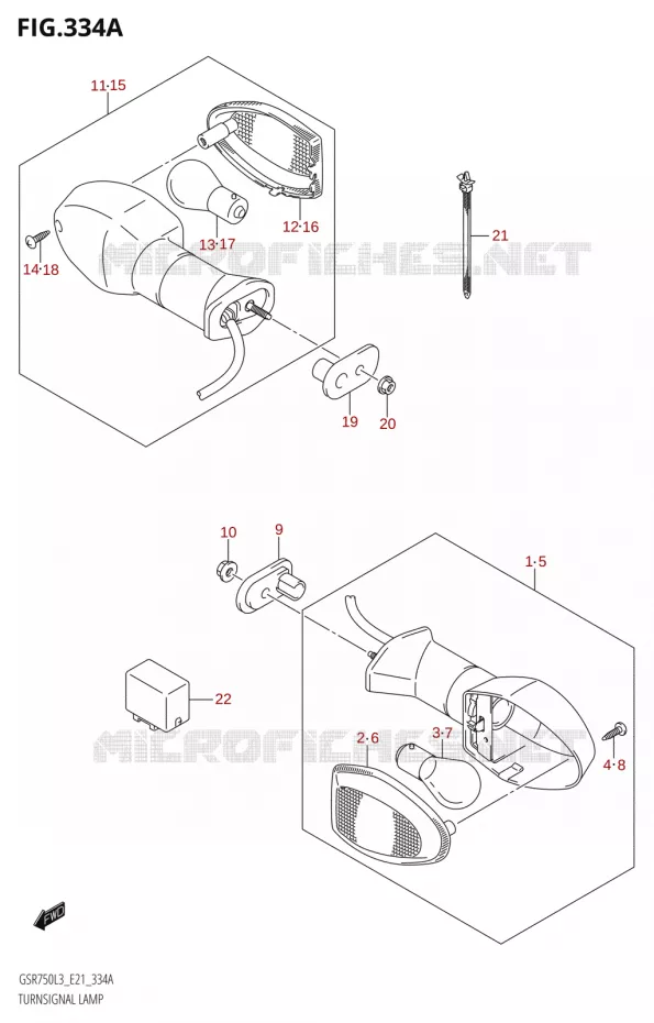 CLIGNOTANTS Suzuki MOTO 750 GSR 2013  GSR750 L3 (E21)