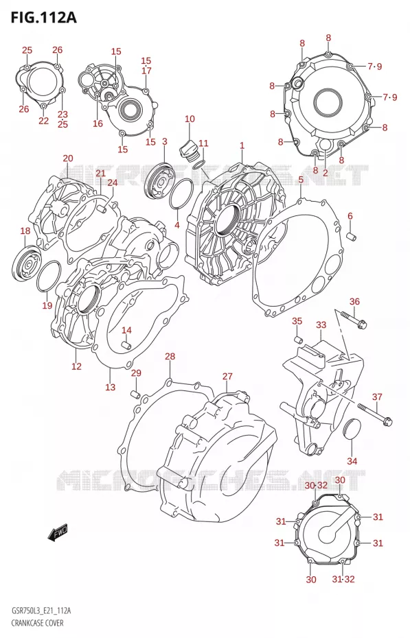 COUVERCLES DE CARTERS Suzuki MOTO 750 GSR 2013  GSR750AUE L3 (E21)
