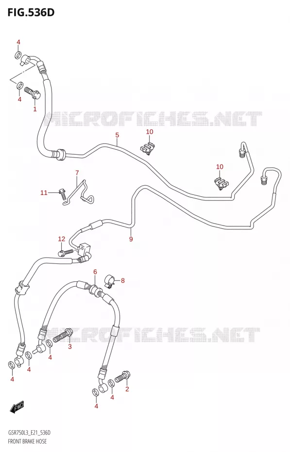DURITE DE FREIN AVANT50A:L3:E21) Suzuki MOTO 750 GSR 2013  GSR750 L3 (E21)