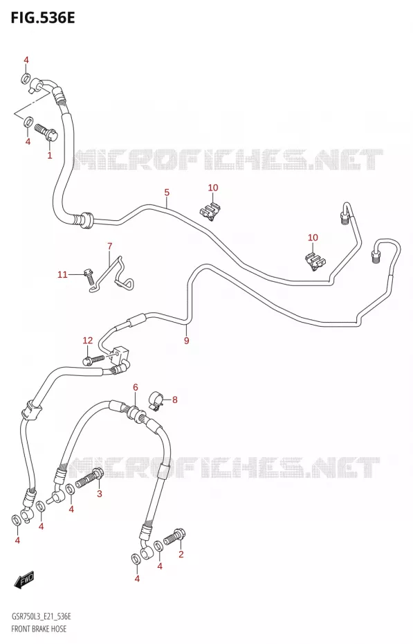 DURITE DE FREIN AVANT50A:L3:E24) Suzuki MOTO 750 GSR 2013  GSR750AUE L3 (E21)