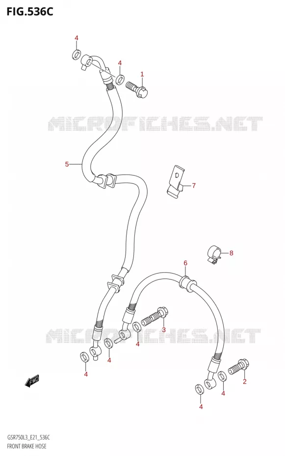 DURITE DE FREIN AVANT50UE:L3:E21) Suzuki MOTO 750 GSR 2013  GSR750AUE L3 (E21)