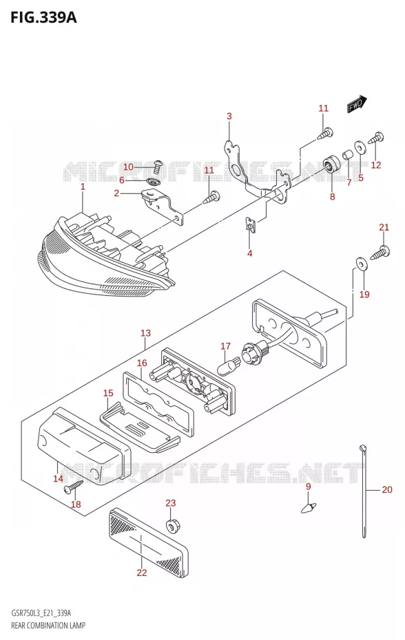 FEU ARRIERE Suzuki MOTO 750 GSR 2013  GSR750UE L3 (E21)