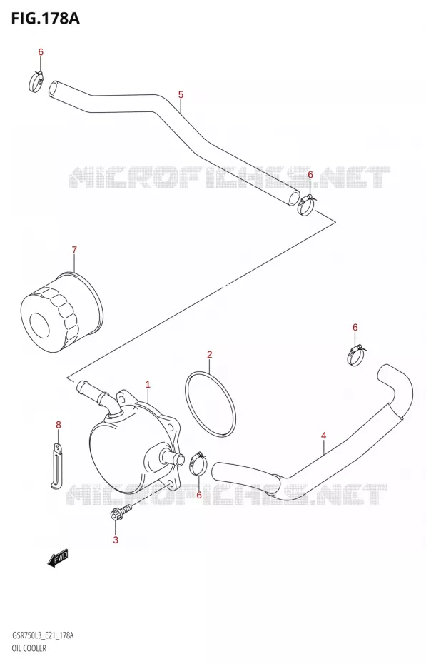 RADIATEUR D'HUILE Suzuki MOTO 750 GSR 2013  GSR750A L3 (E21)