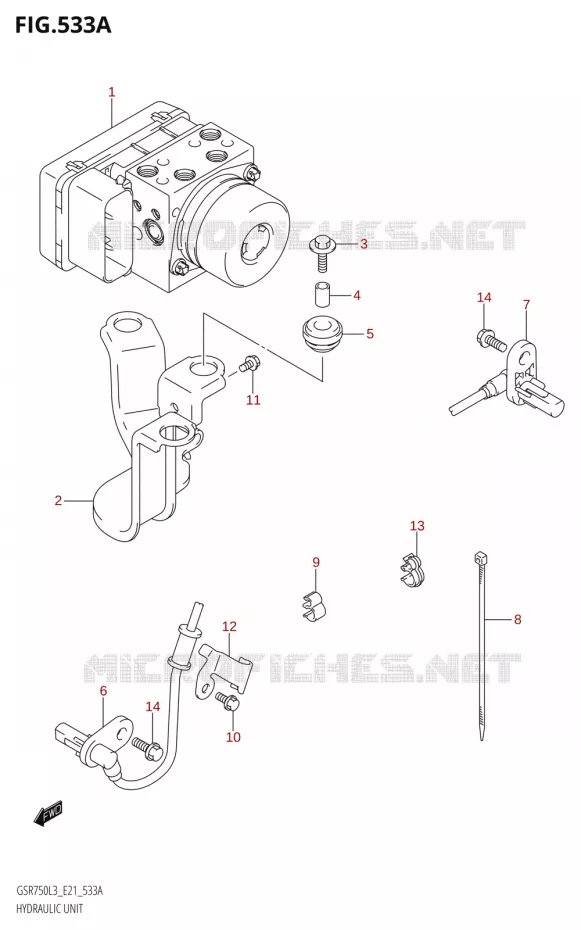 SYSTÈME ABSIT (GSR750A:L3:E21) Suzuki MOTO 750 GSR 2013  GSR750AUE L3 (E21)