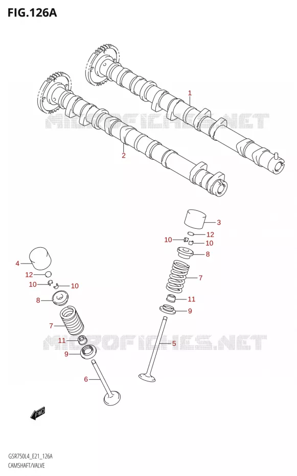 ARBRE A CAMES - SOUPAPES Suzuki MOTO 750 GSR 2014  GSR750A L4 (E21)