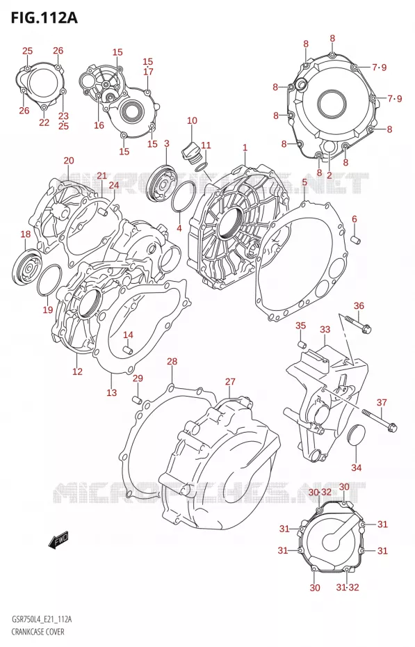COUVERCLES DE CARTERS Suzuki MOTO 750 GSR 2014  GSR750 L4