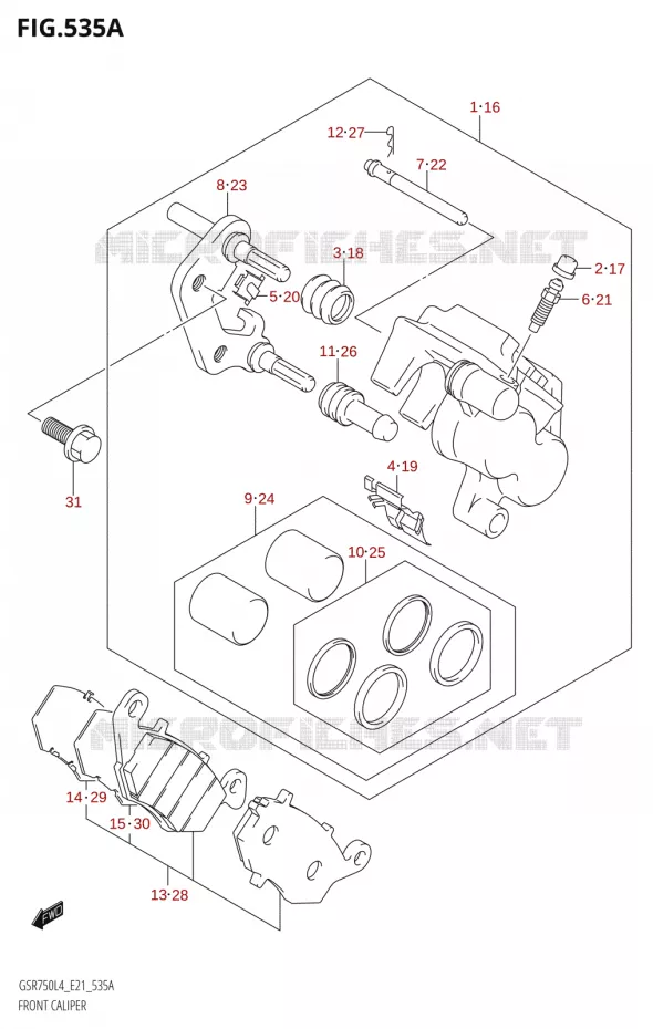 ETRIER DE FREIN AVANT Suzuki MOTO 750 GSR 2014  GSR750AUE L4 (E21)