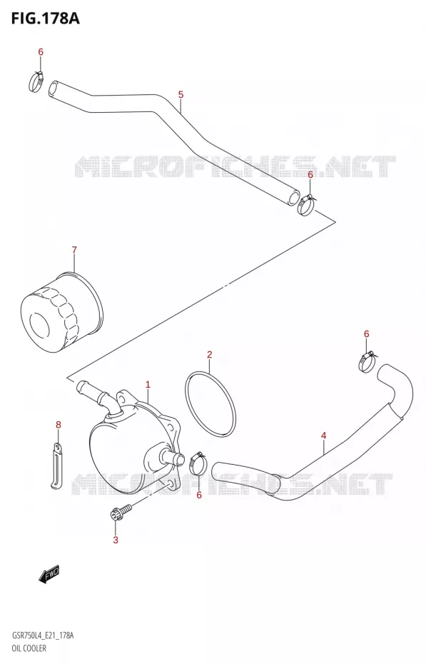 RADIATEUR D'HUILE Suzuki MOTO 750 GSR 2014  GSR750A L4 (E21)