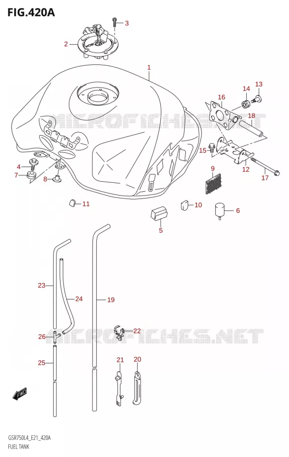 RESERVOIR D'ESSENCE Suzuki MOTO 750 GSR 2014  GSR750A L4 (E21)