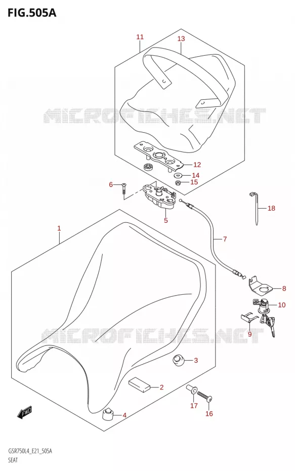 SELLE Suzuki MOTO 750 GSR 2014  GSR750A L4 (E21)