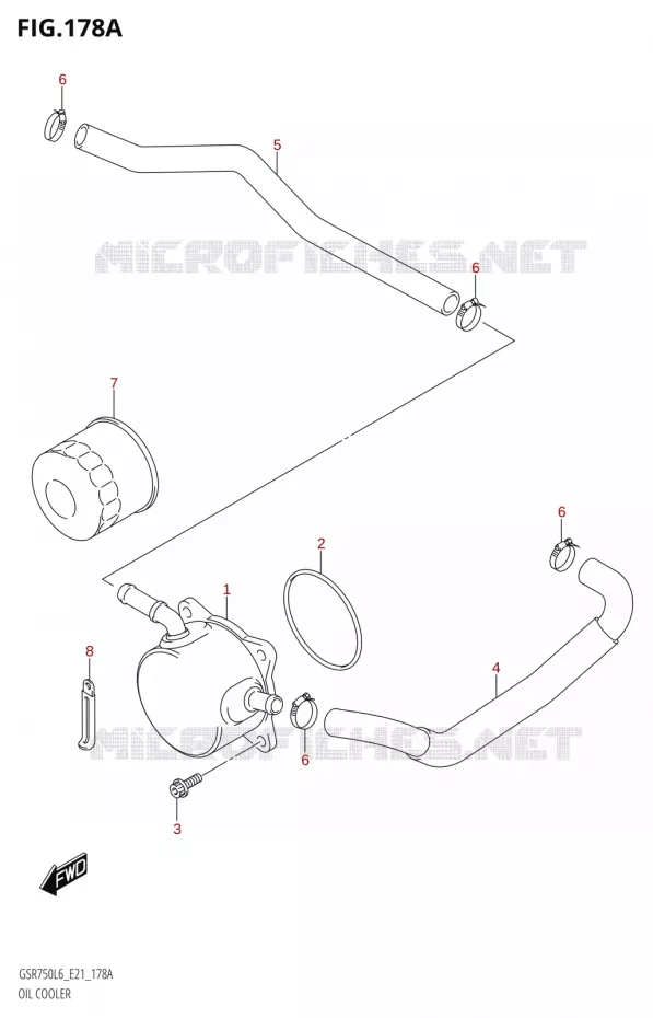 RADIATEUR D'HUILE Suzuki MOTO 750 GSR 2016  GSR750 L6 (E21)
