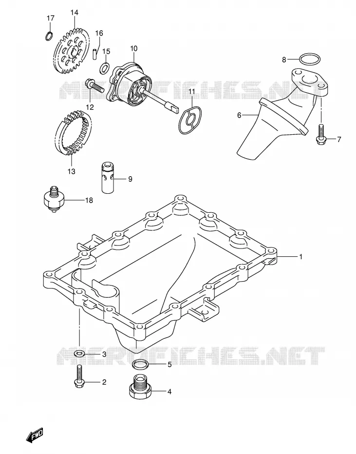 CARTER INFERIEUR - POMPE A HUILE Suzuki MOTO 1000 GSX-R 2003  GSX-R1000 K3 (E02)