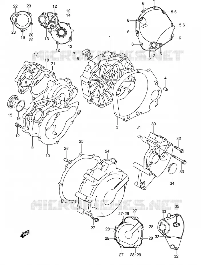 CARTER Suzuki MOTO 1000 GSX-R 2003  GSX-R1000 K3 (E02)