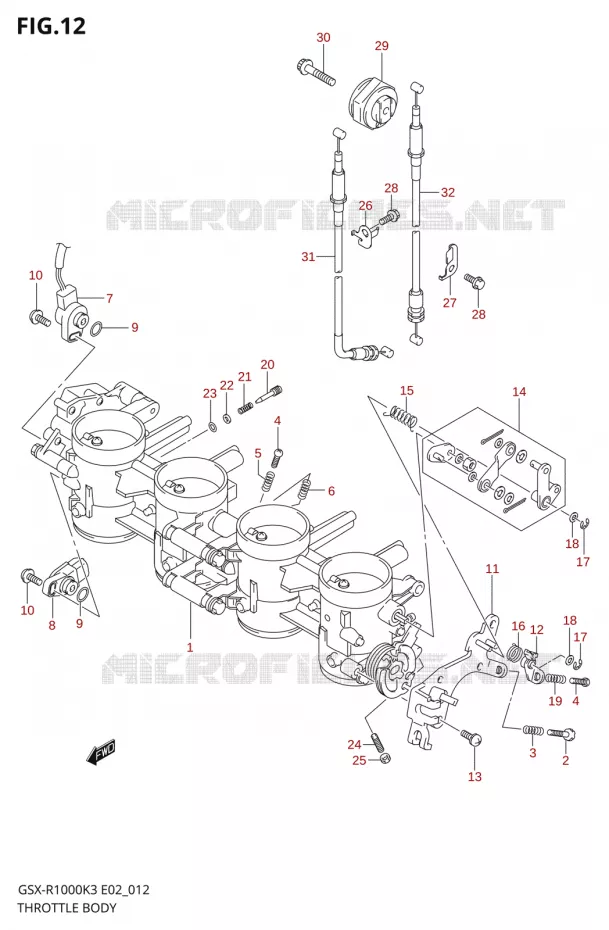 CORPS DE PAPILLON Suzuki MOTO 1000 GSX-R 2003  GSX-R1000 K3 (E19)