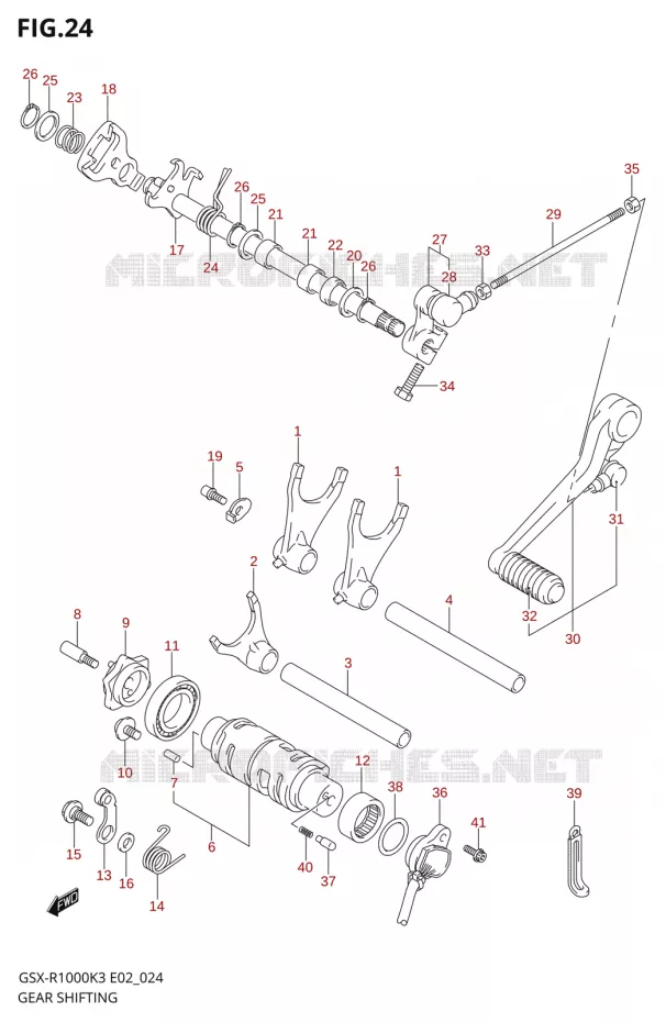 ENSEMBLE SELECTEUR DE VITESSES Suzuki MOTO 1000 GSX-R 2003  GSX-R1000 K3 (E24)