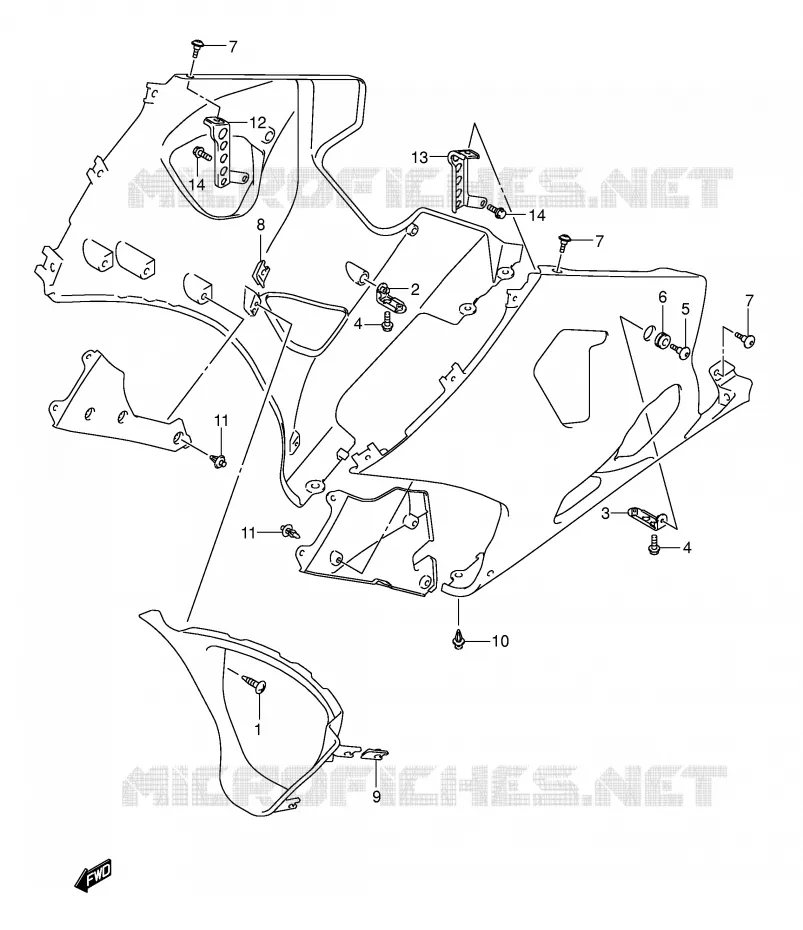 FLANCS DE CARENAGES Suzuki MOTO 1000 GSX-R 2003  GSX-R1000 K3 (E24)
