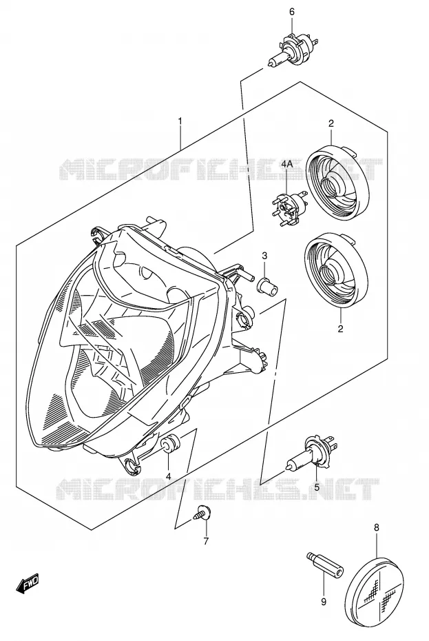 PHARE (E24) Suzuki MOTO 1000 GSX-R 2003  GSX-R1000 K3 (E19)