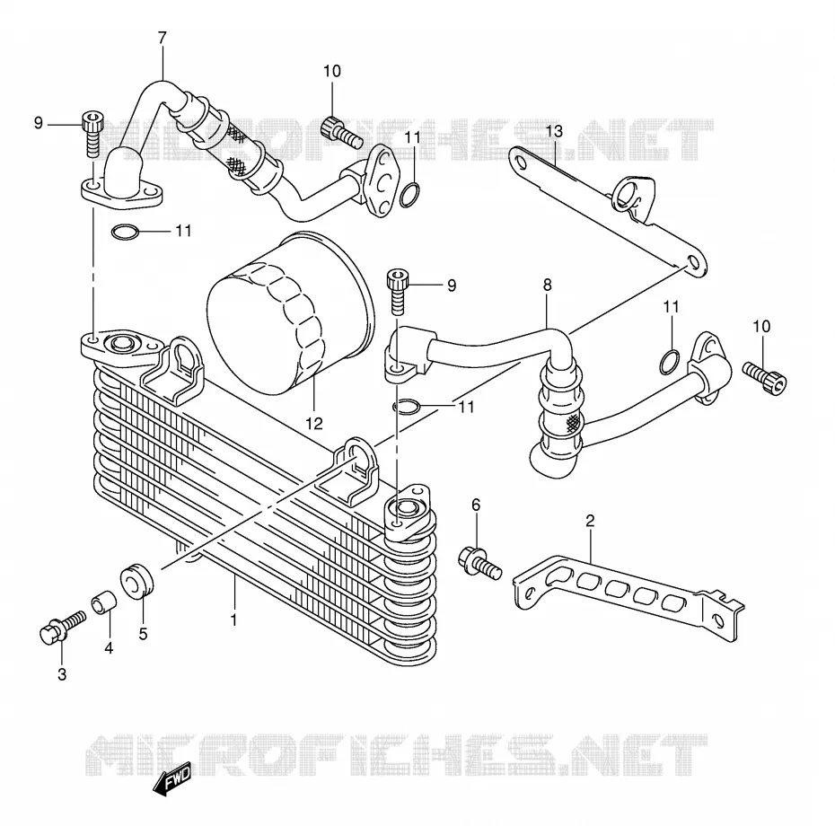 RADIATEUR D'HUILE Suzuki MOTO 1000 GSX-R 2003  GSX-R1000 K3 (E24)