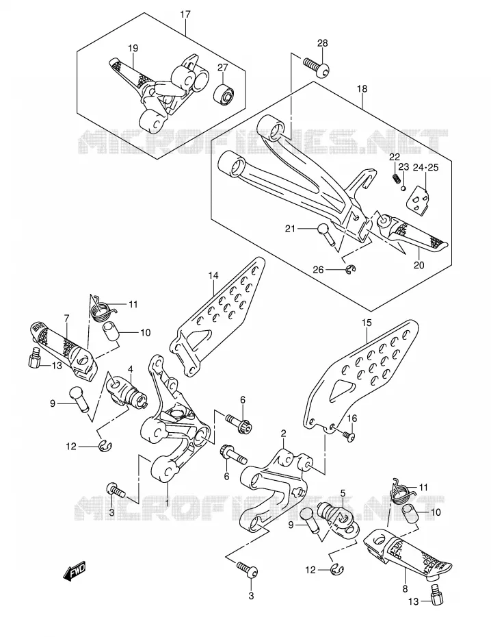 REPOSE PIED Suzuki MOTO 1000 GSX-R 2003  GSX-R1000 K3 (E02)