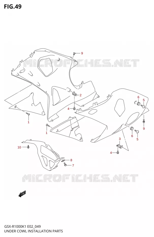 FLANCS DE CARENAGES Suzuki MOTO 1000 GSX-R 2001  GSX-R1000K1(E2)