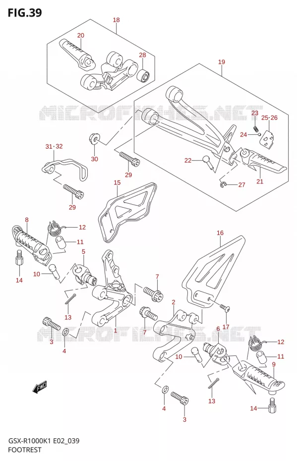REPOSE PIED Suzuki MOTO 1000 GSX-R 2001  GSX-R1000K1(E2)