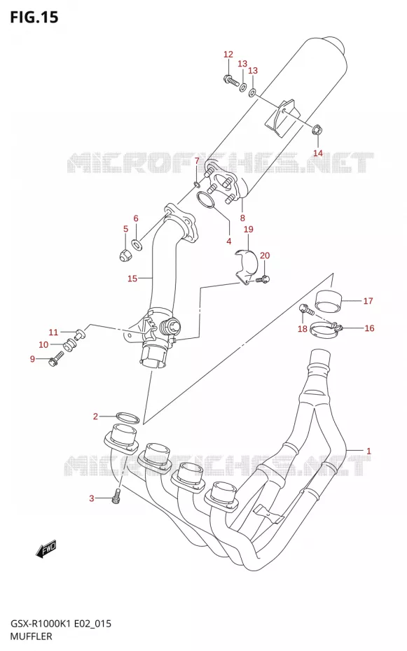 SILENCIEUX Suzuki MOTO 1000 GSX-R 2001  GSX-R1000K1(E2)