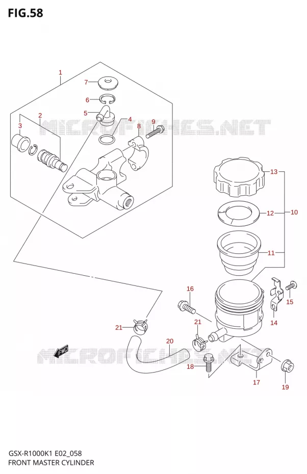 MAITRE CYLINDRE AVANT Suzuki MOTO 1000 GSX-R 2001  GSX-R1000K1(E19)