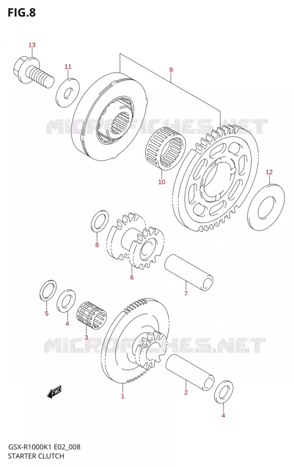 ROUE LIBRE DE DEMARREUR Suzuki MOTO 1000 GSX-R 2001  GSX-R1000K1(E19)