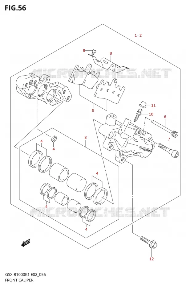 ETRIER DE FREIN AVANT Suzuki MOTO 1000 GSX-R 2001  GSX-R1000K1(E24)