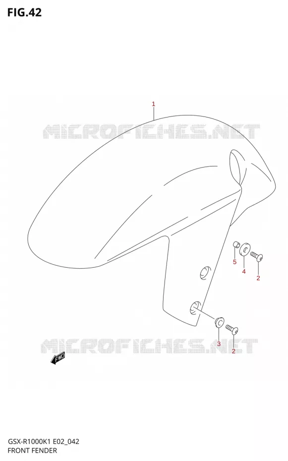 GARDE BOUE AVANT Suzuki MOTO 1000 GSX-R 2001  GSX-R1000K1(E24)