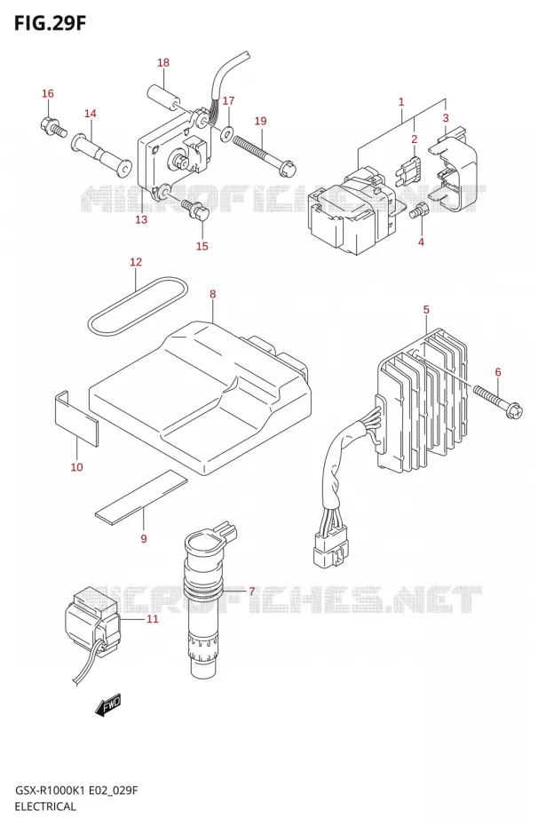 PARTIE ELECTRIQUE000K2 E24) Suzuki MOTO 1000 GSX-R 2001  GSX-R1000K1(E24)