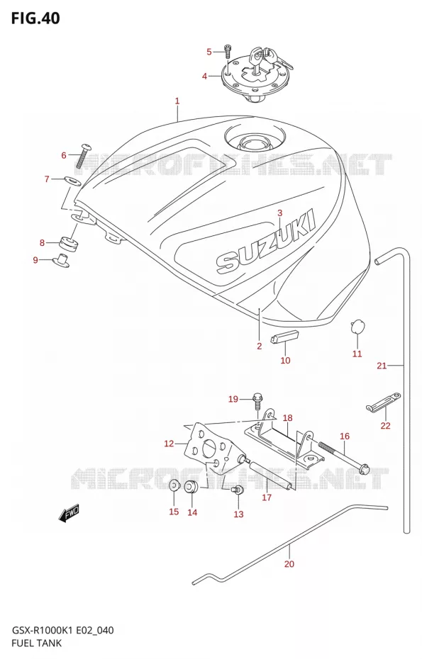 RESERVOIR D'ESSENCE1000K1) Suzuki MOTO 1000 GSX-R 2001  GSX-R1000K1(E24)