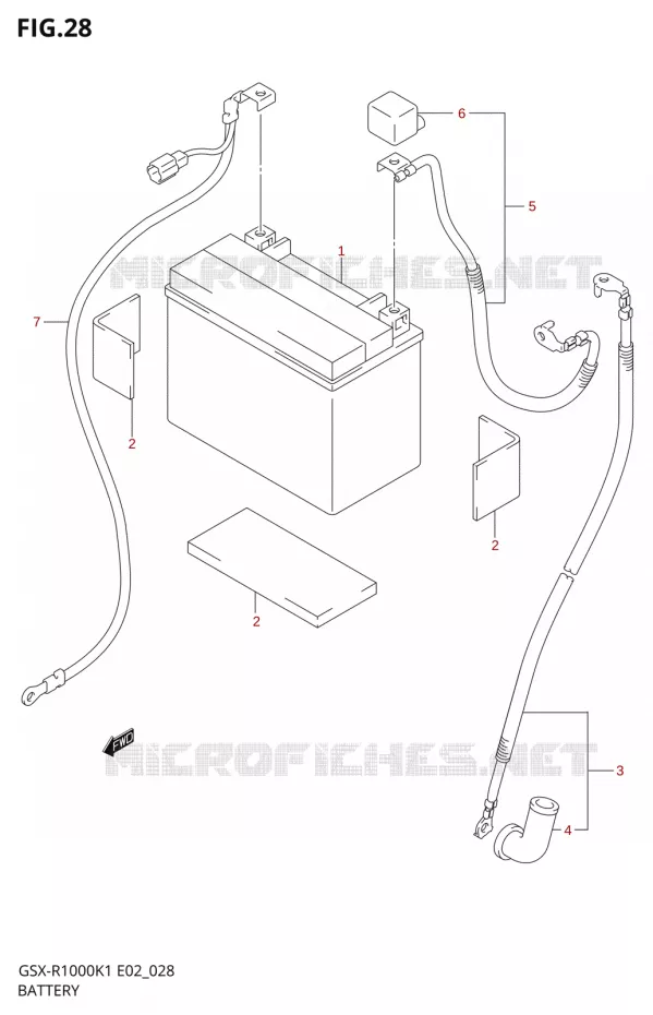 BATTERIE Suzuki MOTO 1000 GSX-R 2001  GSX-R1000U1K1(E2)
