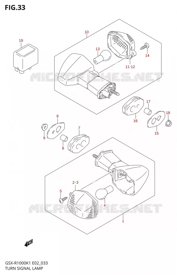 CLIGNOTANTSGSX-R1000K1) Suzuki MOTO 1000 GSX-R 2001  GSX-R1000U1K1(E2)