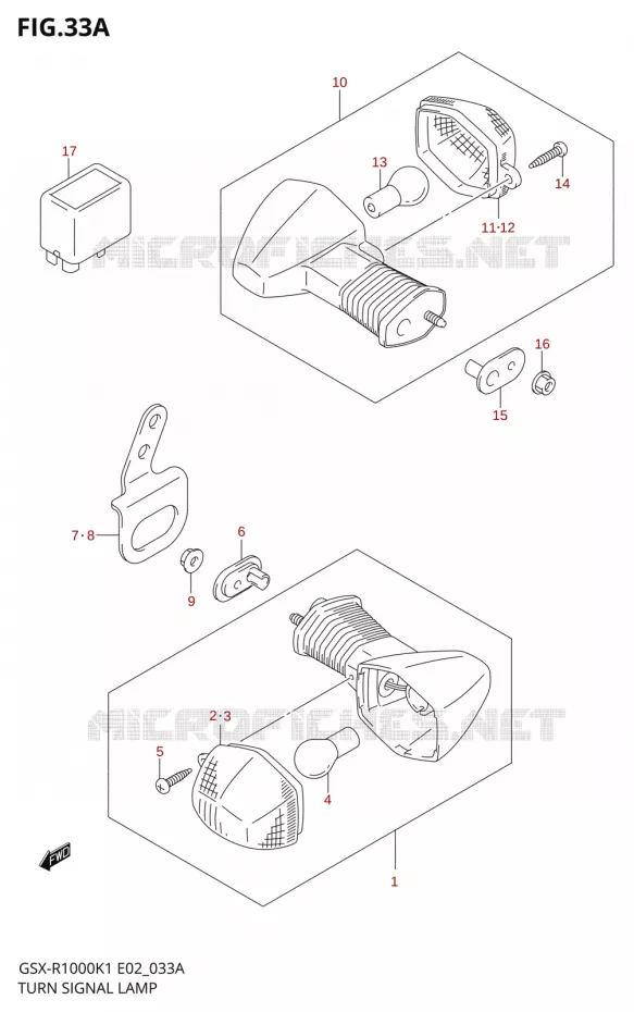 CLIGNOTANTSGSX-R1000K2) Suzuki MOTO 1000 GSX-R 2001  GSX-R1000U1K1(E2)