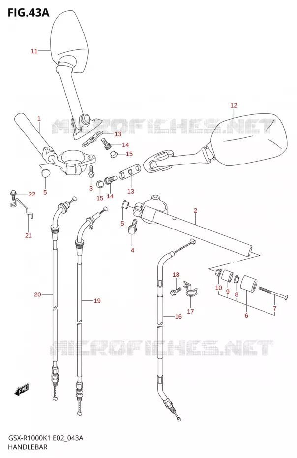 GUIDON (GSX-R1000K2) Suzuki MOTO 1000 GSX-R 2001  GSX-R1000U1K1(E2)