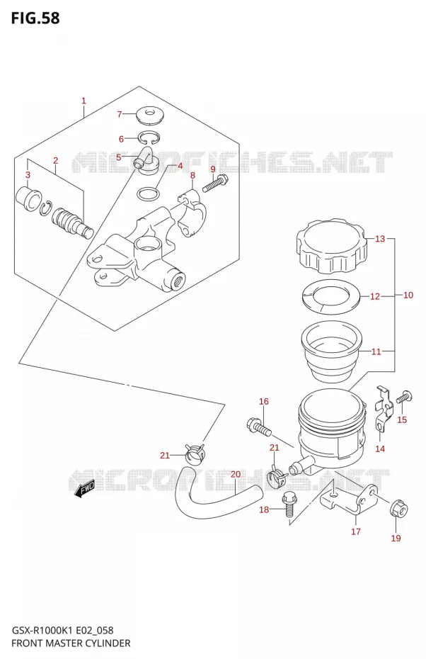 MAITRE CYLINDRE AVANT Suzuki MOTO 1000 GSX-R 2001  GSX-R1000U1K1(E2)