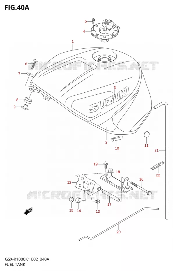 RESERVOIR D'ESSENCE1000K2) Suzuki MOTO 1000 GSX-R 2001  GSX-R1000U1K1(E2)