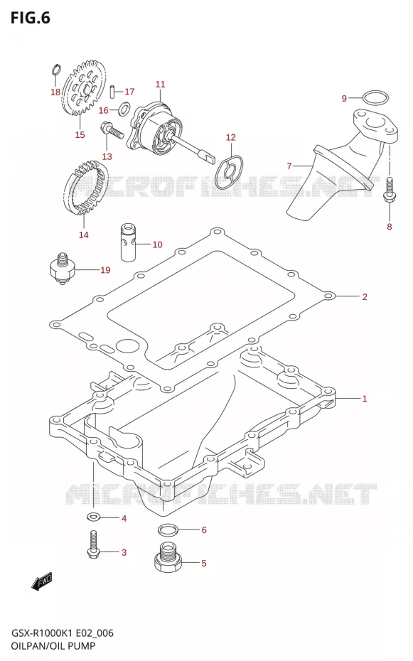 CARTER INFERIEUR - POMPE A HUILE Suzuki MOTO 1000 GSX-R 2001  GSX-R1000U2K1(E2)