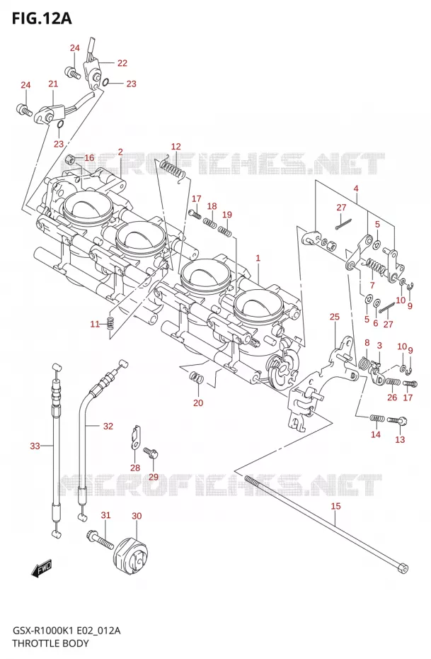 CORPS DE PAPILLON (GSX-R1000K2) Suzuki MOTO 1000 GSX-R 2001  GSX-R1000U2K1(E2)