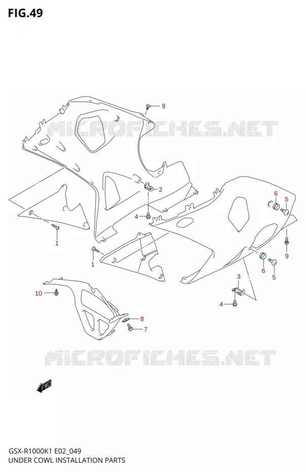 FLANCS DE CARENAGES Suzuki MOTO 1000 GSX-R 2001  GSX-R1000U2K1(E2)