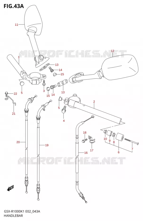 GUIDON (GSX-R1000K2) Suzuki MOTO 1000 GSX-R 2001  GSX-R1000U2K1(E2)