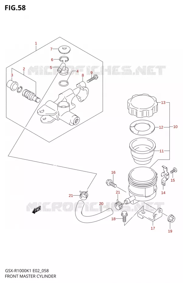MAITRE CYLINDRE AVANT Suzuki MOTO 1000 GSX-R 2001  GSX-R1000U2K1(E2)