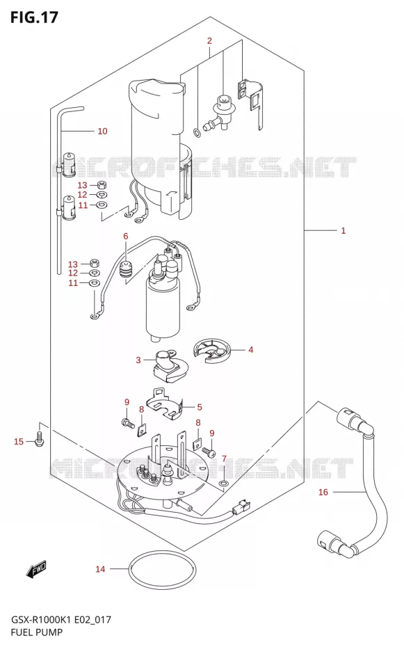 POMPE A ESSENCE (GSX-R1000K1) Suzuki MOTO 1000 GSX-R 2001  GSX-R1000U2K1(E2)
