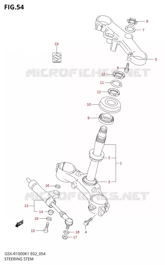 COLONNE DE DIRECTION Suzuki MOTO 1000 GSX-R 2002  GSX-R1000K2(E19)