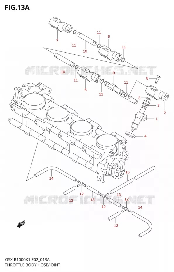 INJECTEURSANT FLEXIBLE / ROTULE (GSX-R1000K2) Suzuki MOTO 1000 GSX-R 2002  GSX-R1000K2(E19)