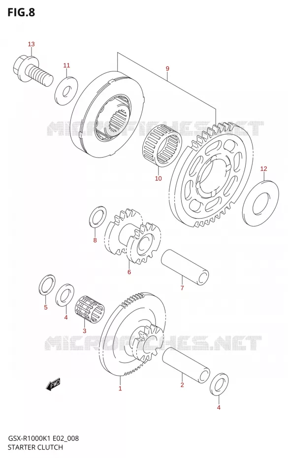 ROUE LIBRE DE DEMARREUR Suzuki MOTO 1000 GSX-R 2002  GSX-R1000K2(E19)