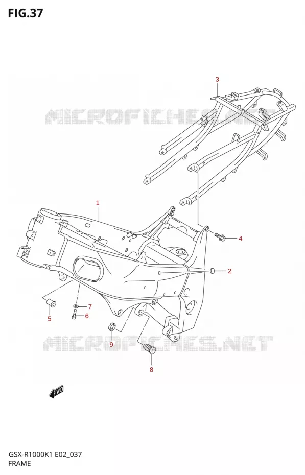 CADRE Suzuki MOTO 1000 GSX-R 2002  GSX-R1000K2(E24)
